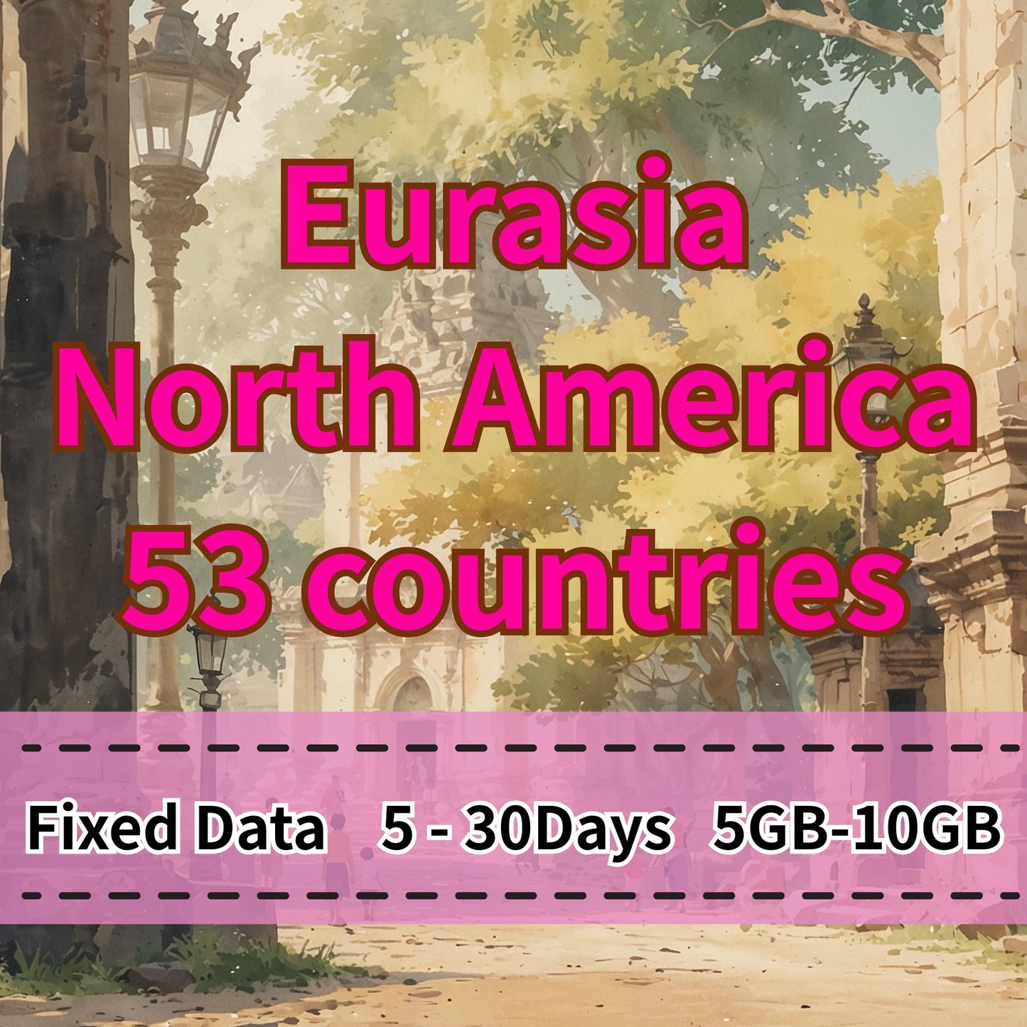 J廠 Eurasia & North America 53 countries Fixed Data Plan - 5 Days 5GB