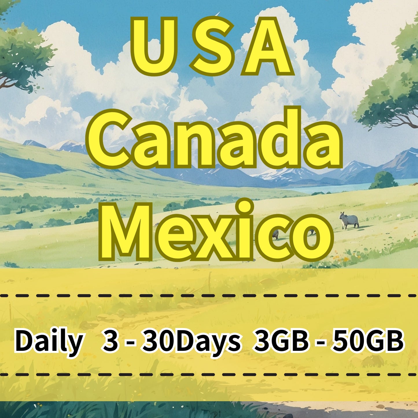 VOYA USA, Canada & Mexico eSIM Daily Unlimited Data Plan - 3 Days 3GB