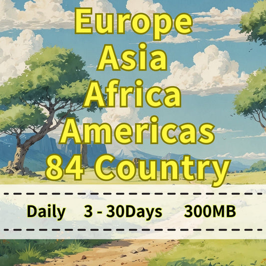 Voya Europe, Asia, Africa, Americas 84Country Daily 300MB eSIM - 3 Days