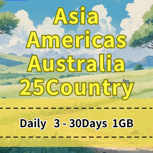 Voya Asia, Americas, Australia 25Country Daily eSIM - 3 Days 1GB
