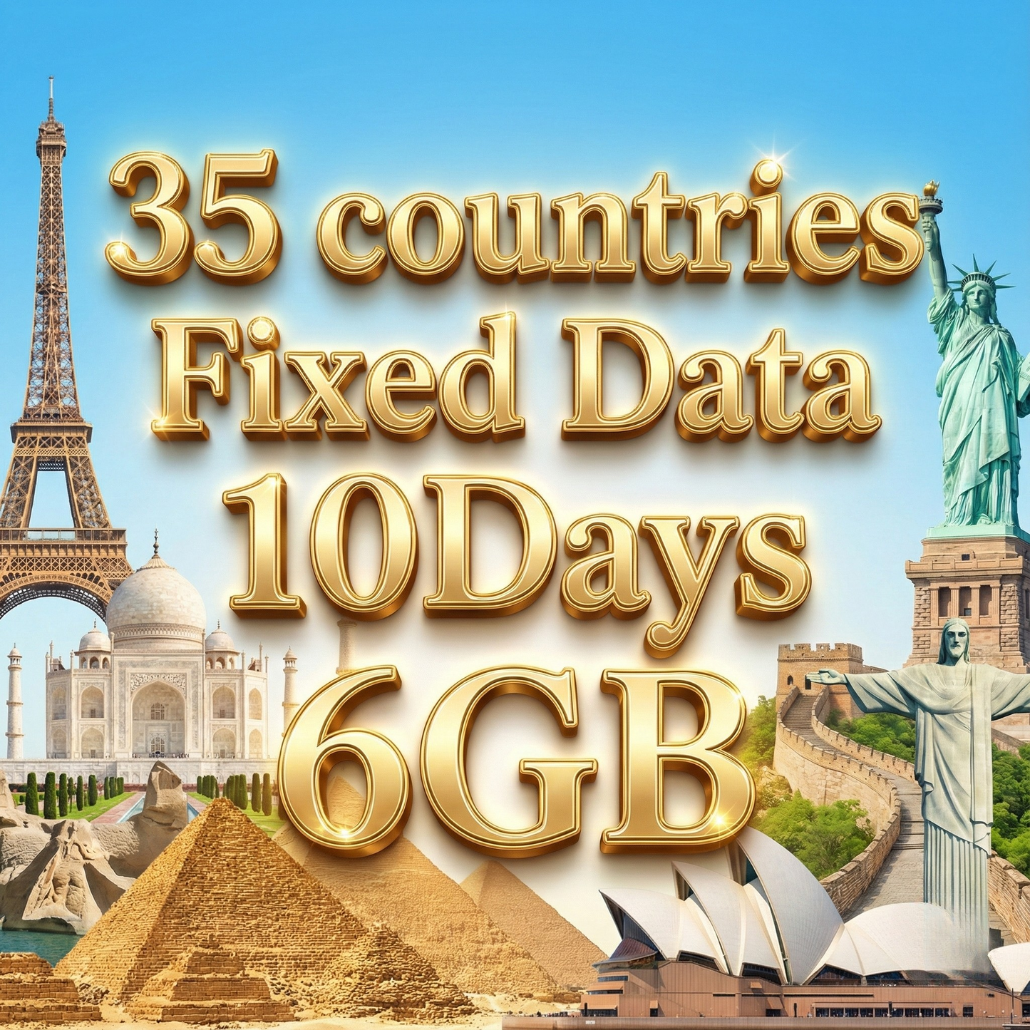 35 countries eSIM 10GB/30Days Data Plan | Instant Activation