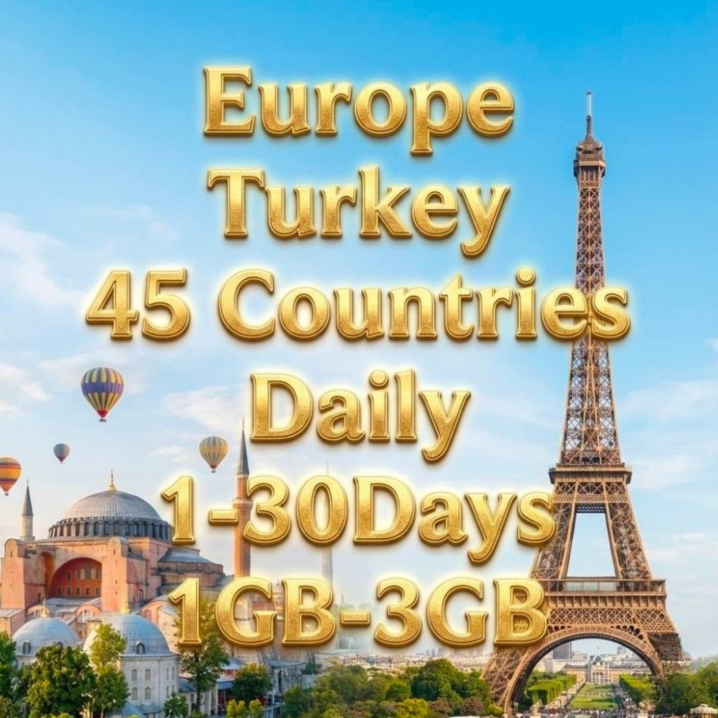 Europe 45 Countries & Turkey Daily eSIM Turk Telekom