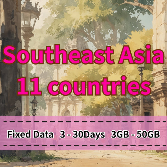 J廠 Southeast Asia 11countries Fixed Data Plan - 3 Days 3GB
