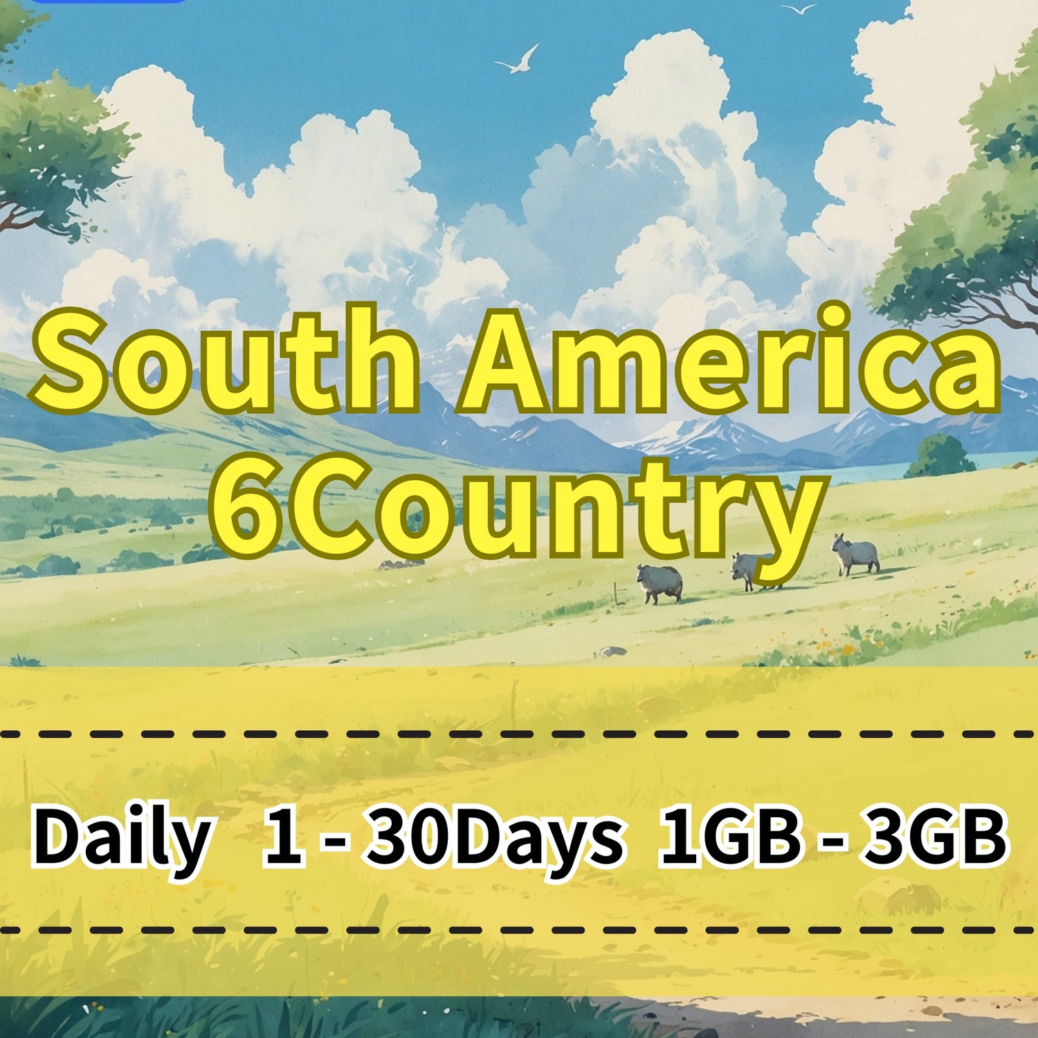 VOYA South America 6 Country eSIM Daily Unlimited Data Plan - 1 Day 1GB