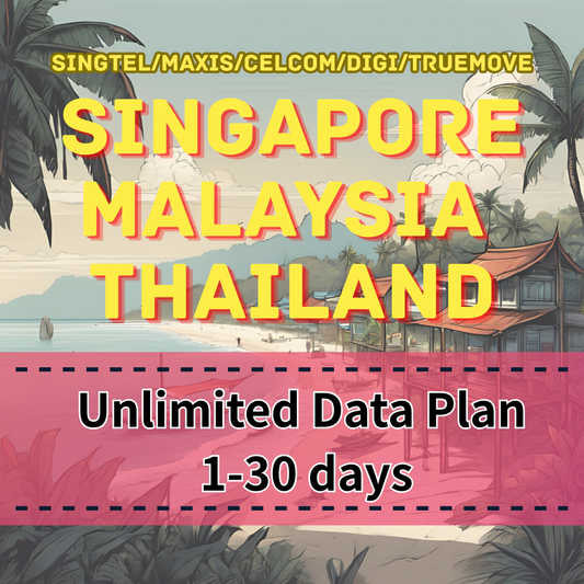 【eSIM】PLUS Unlimited Data for Singapore, Malaysia & Thailand｜True Unlimited, No Throttling｜High-Speed Coverage Across All Regions