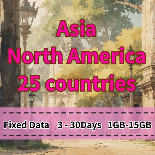 VOYA Asia & North America 25 countries eSIM 10GB/30Days Data - 3 Days 1GB