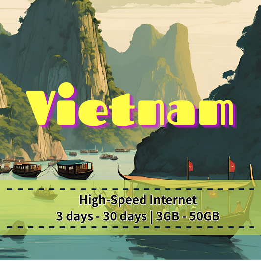 【eSIM】Vietnam High Data Usage Plan | Total Data from 3GB to 50GB | Supported by Viettel, Mobifone, Vinaphone | High-Speed Unlimited Until Data Limit, Speed Reduced After Limit Without Disconnection, Enjoy Seamless Internet in Vietnam