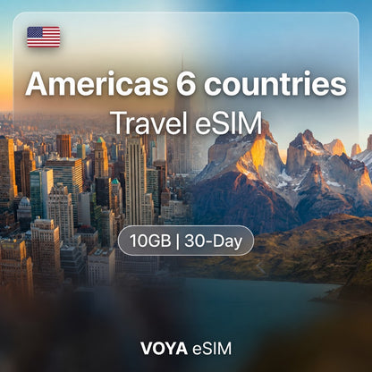 Americas 6 countries eSIM 10GB/30Days Data Plan | Instant – VOYA eSIM