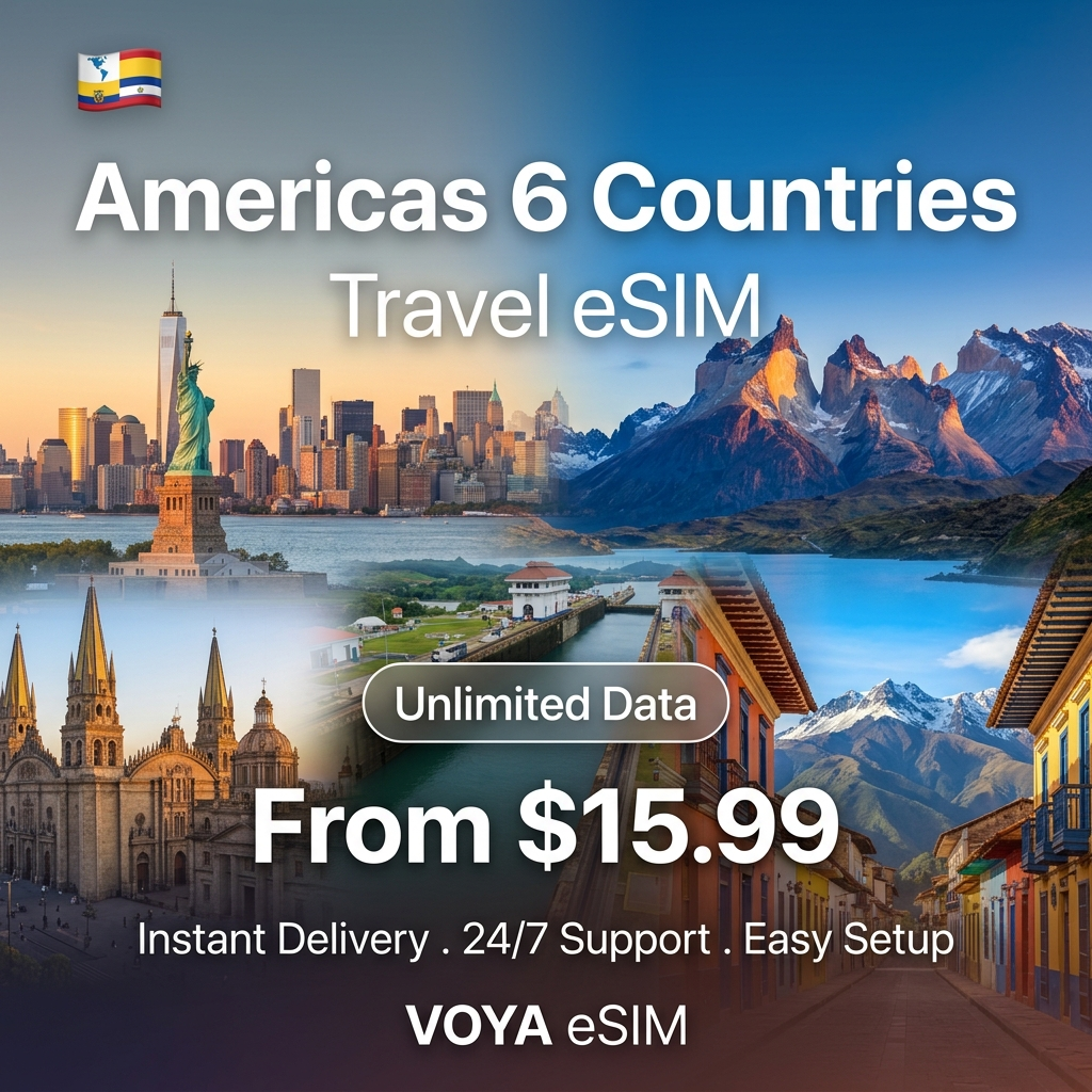 Americas 6 Countries Travel eSIM - VOYA eSIM