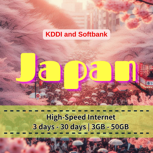 【eSIM】Japan 5G High-Speed Internet｜Seamless Switching Between KDDI and SoftBank Networks｜Unlimited High-Speed Data Until Cap, Then Reduced Speed Without Disconnection｜Reliable Internet Access Across Japan