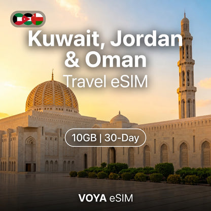 Kuwait, Jordan & Oman eSIM 10GB/30Days Data | Zain – VOYA eSIM
