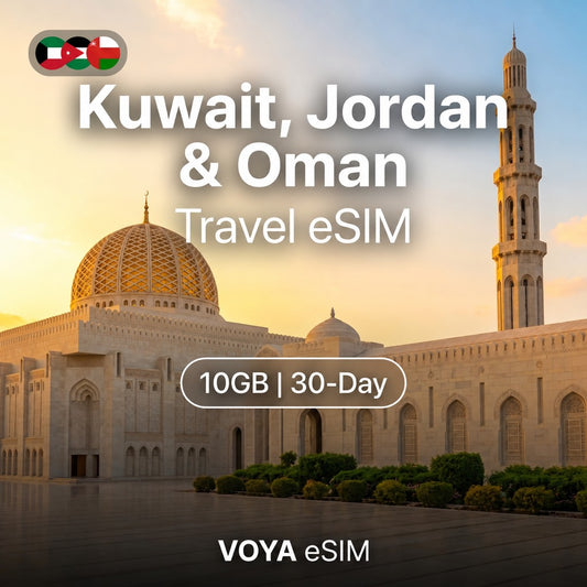 Kuwait, Jordan & Oman eSIM 10GB/30Days Data | Zain – VOYA eSIM