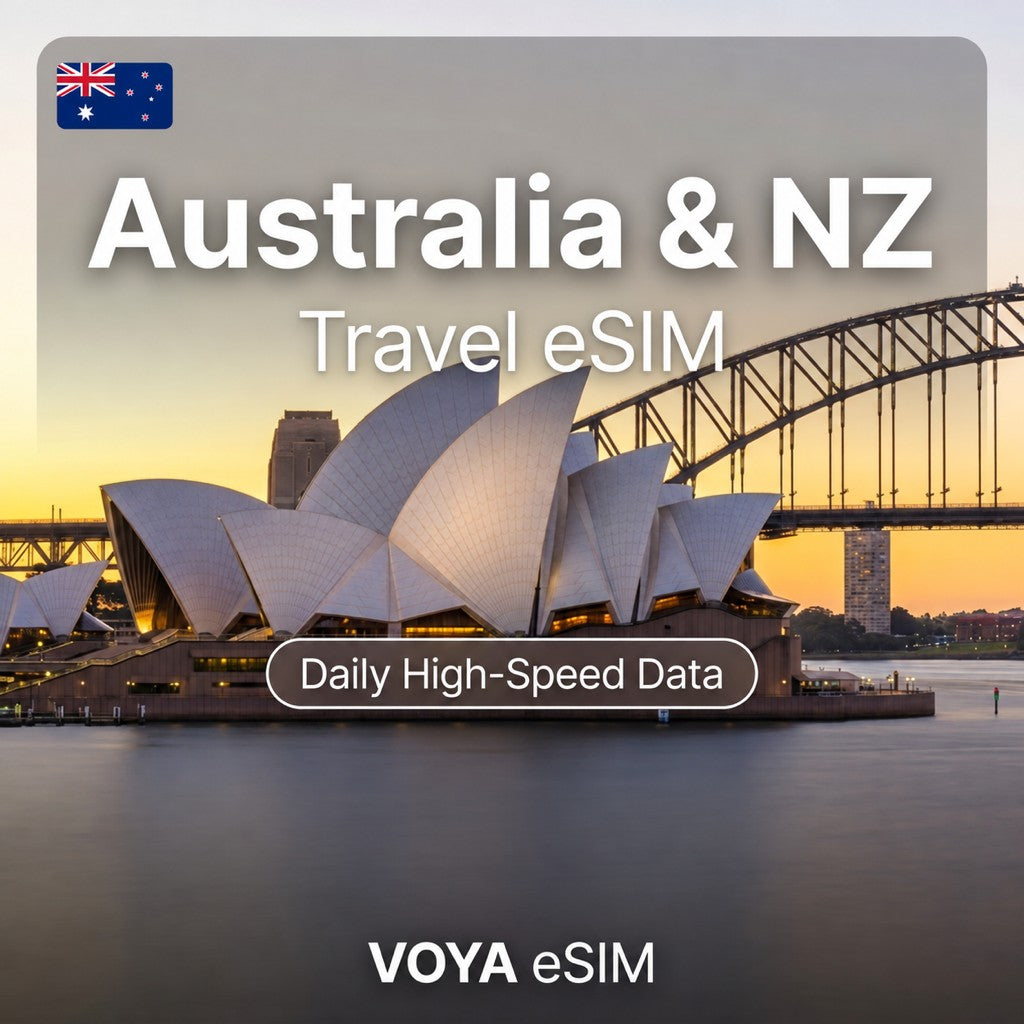 MAX Australia & NZ eSIM | 2GB/Day High-Speed, then 5Mbps / 1~30 Days – VOYA eSIM
