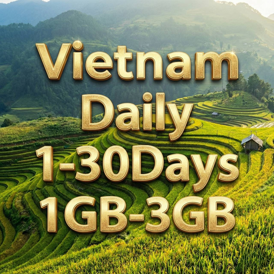 Vietnam eSIM Daily Data 1GB 3GB Viettel, Mobifone,
