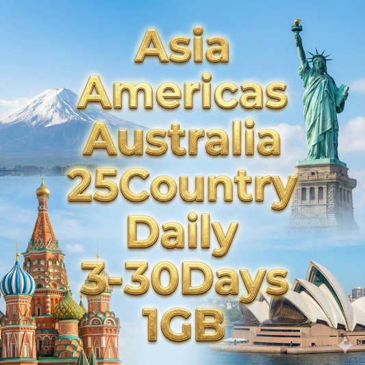 Asia, Americas, Australia 25Country Daily eSIM