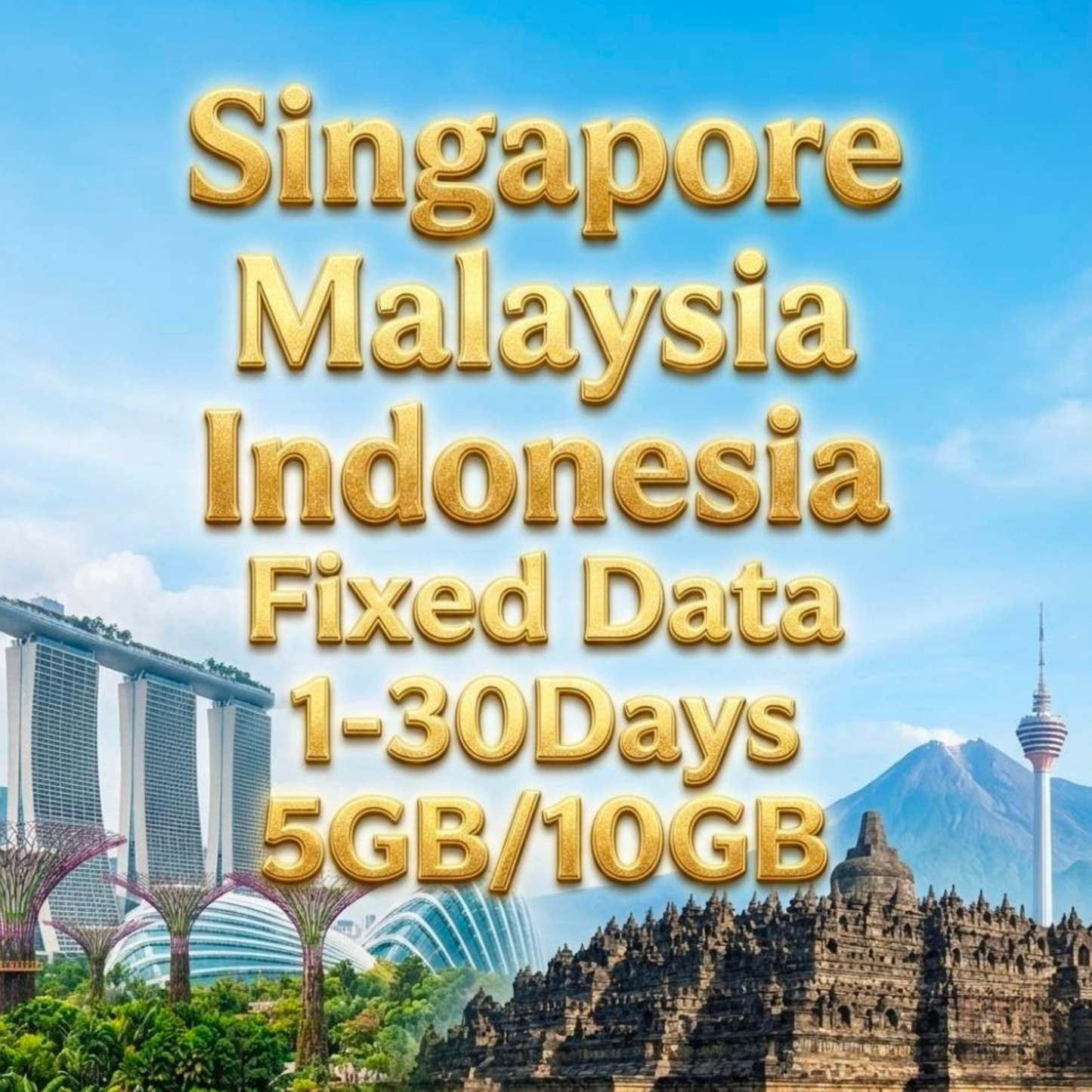 Singapore, Malaysia & Indonesia eSIM 10GB/30Days Data Plan