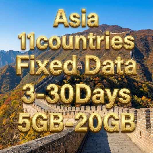 Asia 11 countries eSIM 10GB/30Days Data Plan | Instant