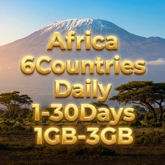 Africa 6 Countries eSIM Daily Unlimited Data | Instant