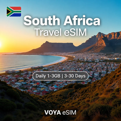 South Africa eSIM | Daily 1-3GB High-Speed | 3-30 Days – VOYA eSIM