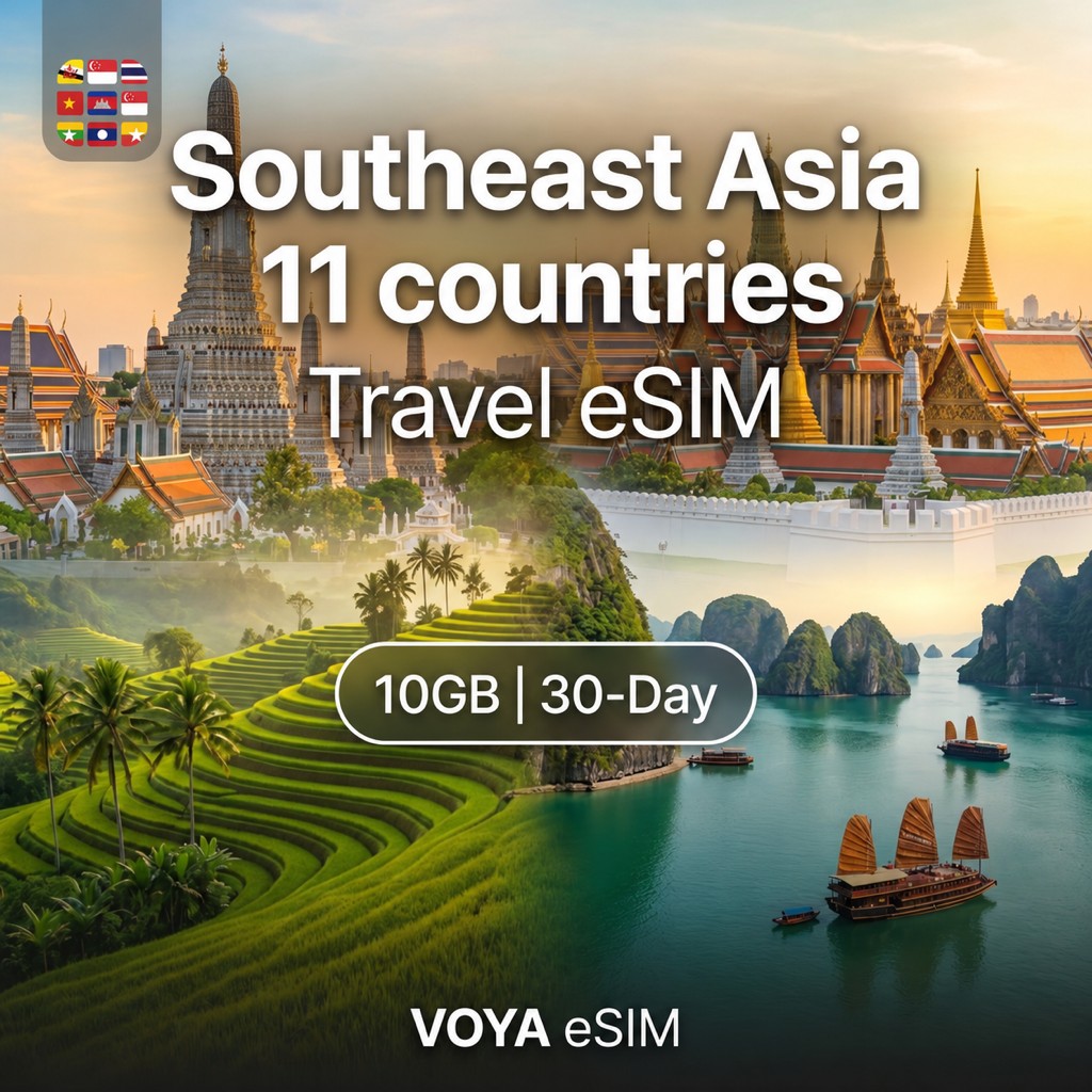Southeast Asia 11 countries eSIM 10GB/30Days Data Plan – VOYA eSIM