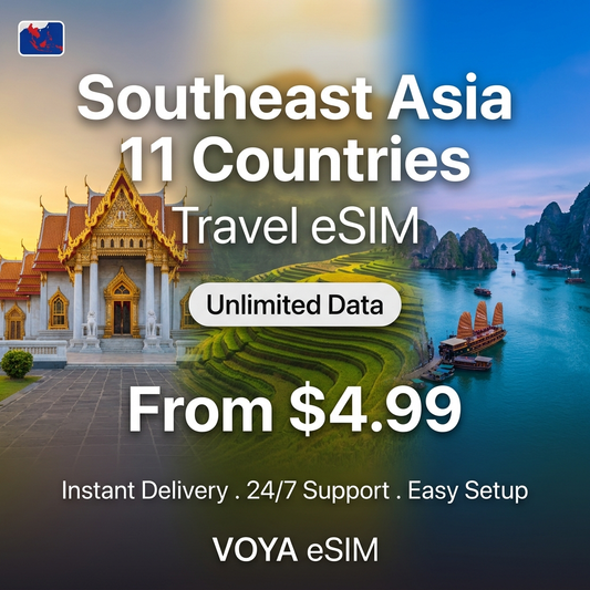 Southeast Asia 11 Countries Travel eSIM - VOYA eSIM