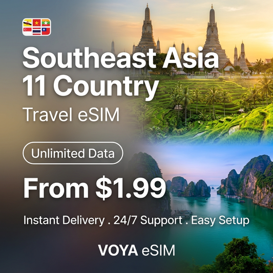 Southeast Asia 11 Country Travel eSIM - VOYA eSIM