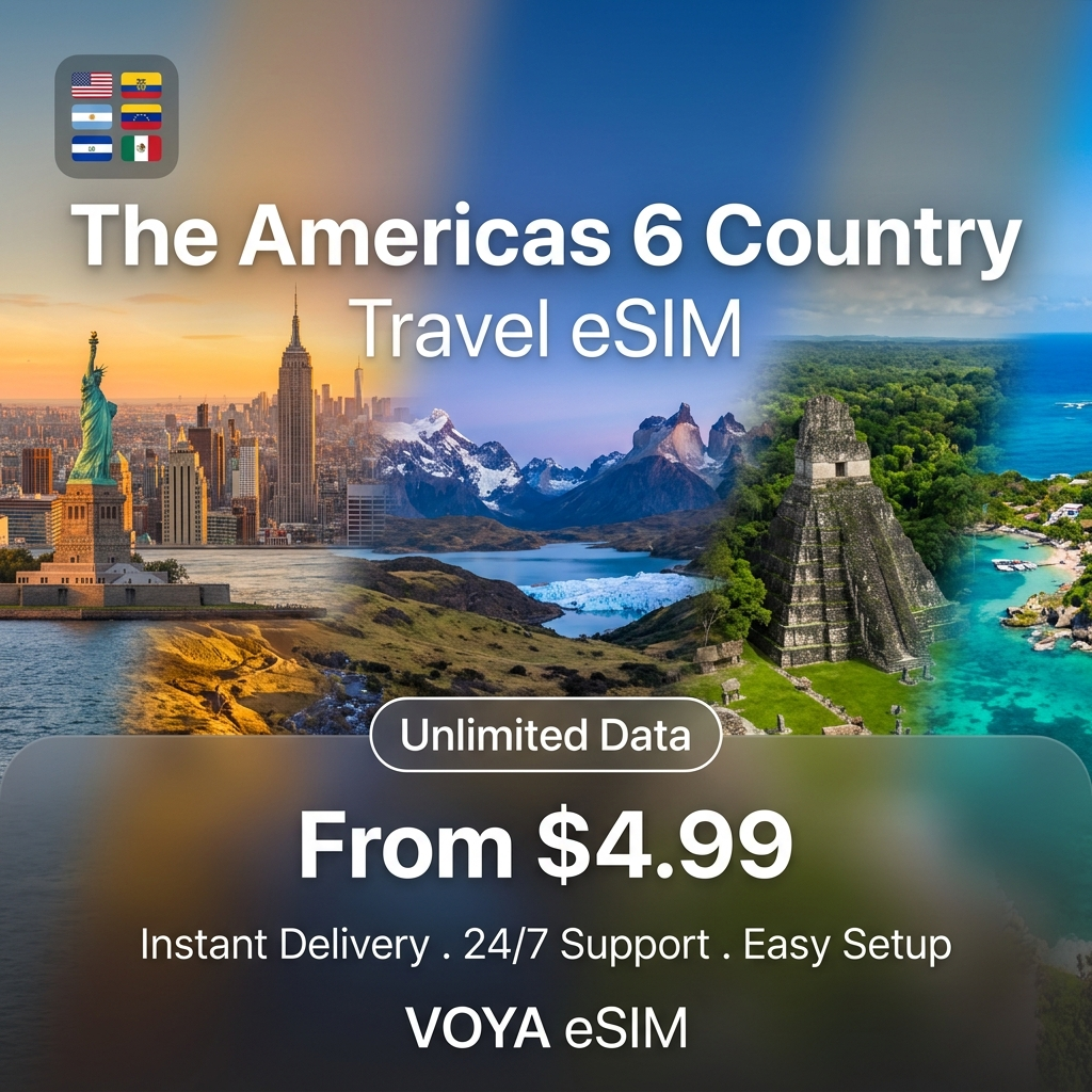 The Americas 6 Country Travel eSIM - VOYA eSIM