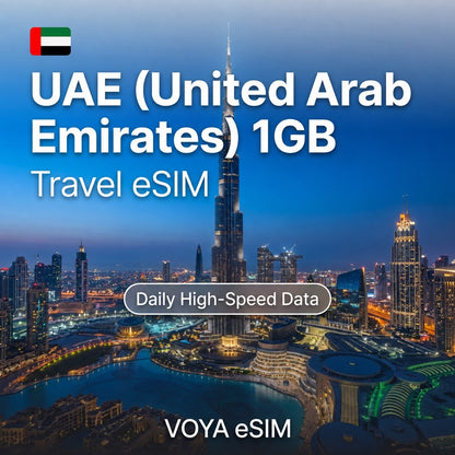 UAE (United Arab Emirates) 1GB eSIM Daily Data – VOYA eSIM