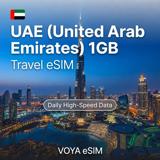 UAE (United Arab Emirates) 1GB eSIM Daily Data – VOYA eSIM