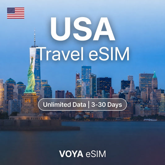 Global eSIM 79 Countries (incl. USA) | Unlimited Data 3-30 Days – VOYA eSIM